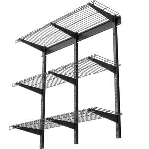 VEVOR 3-Tier Heavy Duty Wall Garage Shelving, 0.9 x 3 ft Steel Wall Mounted Shelving Unit, 11 x 36 Inch Per Shelf Floating Storage Metal Rack for Garage with 450 lbs Total Weight Capacity, Black