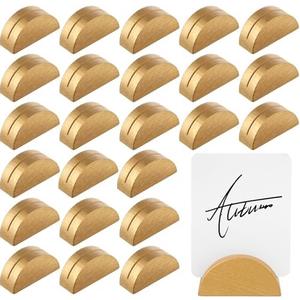 Colingmill 22 Pcs Gold Table Number Stands Wooden Indoor Lightweight Wedding Table Name Holder Semicircular Design Place Card Holders Office Tag Photo Menu Clips Banquet Birthday Party Restaurant