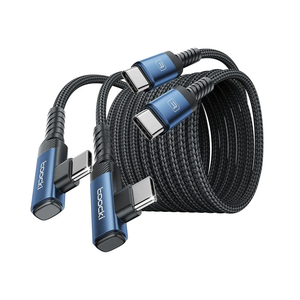 USB C Cable 12ft 100W Right Angle Fast Charging Cord, Nylon Braided USB 2.0 Cable for iPhone 16 15 Pro Max, iPad Pro, Samsung Galaxy S24 S23, Switch, MacBook Pro, Pixel