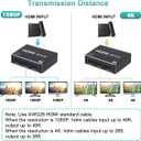 1x3 HDMI Splitter, 1 in 3 Out HDMI Splitter Audio Video Distributor Box Support 3D & 4K x 2K Compatible for HDTV, STB, DVD, PS3, Projector Etc.