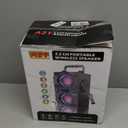 60W (80W Peak) Portable Bluetooth Speaker with Double Subwoofer Heavy Bass, Bluetooth 5.0 Wireless 100ft Outdoor Speaker, Support FM Radio, LED Colorful Lights, Stereo Sound, for Home, Party, Travel