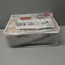 Freyja 5x7 Area Rugs for Living Room, Vintage Distressed Soft Washable Rugs for Bedroom Dining Room Kitchen, Foldable Thin Non Slip Floral Print Mat Home Decor Aesthetic (Orange Blue)