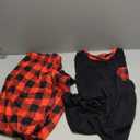 SWOMOG Plaid Long Sleeve Christmas Pjs for Men Soft Warm Loungewear with Pocket (X-Large, Red Black Grid)