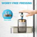 Corner Shower Caddy Tension Pole, 4-Tier Adjustable Rustproof Inside Shower Organizer, Quick Installation Adhesive Bathroom Shower Shelves, No Drilling Shelves for Bathroom Storage