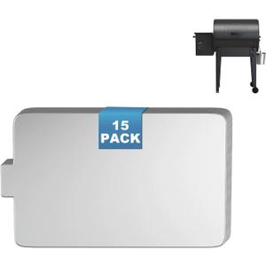 SafBbcue BAC408 Drip Tray Liner Replacement for Traeger Tailgater 20 Series, 19.6 x 12.5 Inch, Portable and Foldable, Disposable Aluminum Grill Tray for Collecting Grease, 15 Pack