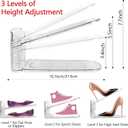 Yes!Fresh Shoe Slots Organizer, Boutique Display Style Shoe Stacker for A Pair of Shoes, Separable Shoe Rack for Closet Organization, 3 Adjustable Narrow Shoe Rack (Clear, 12 Pack)