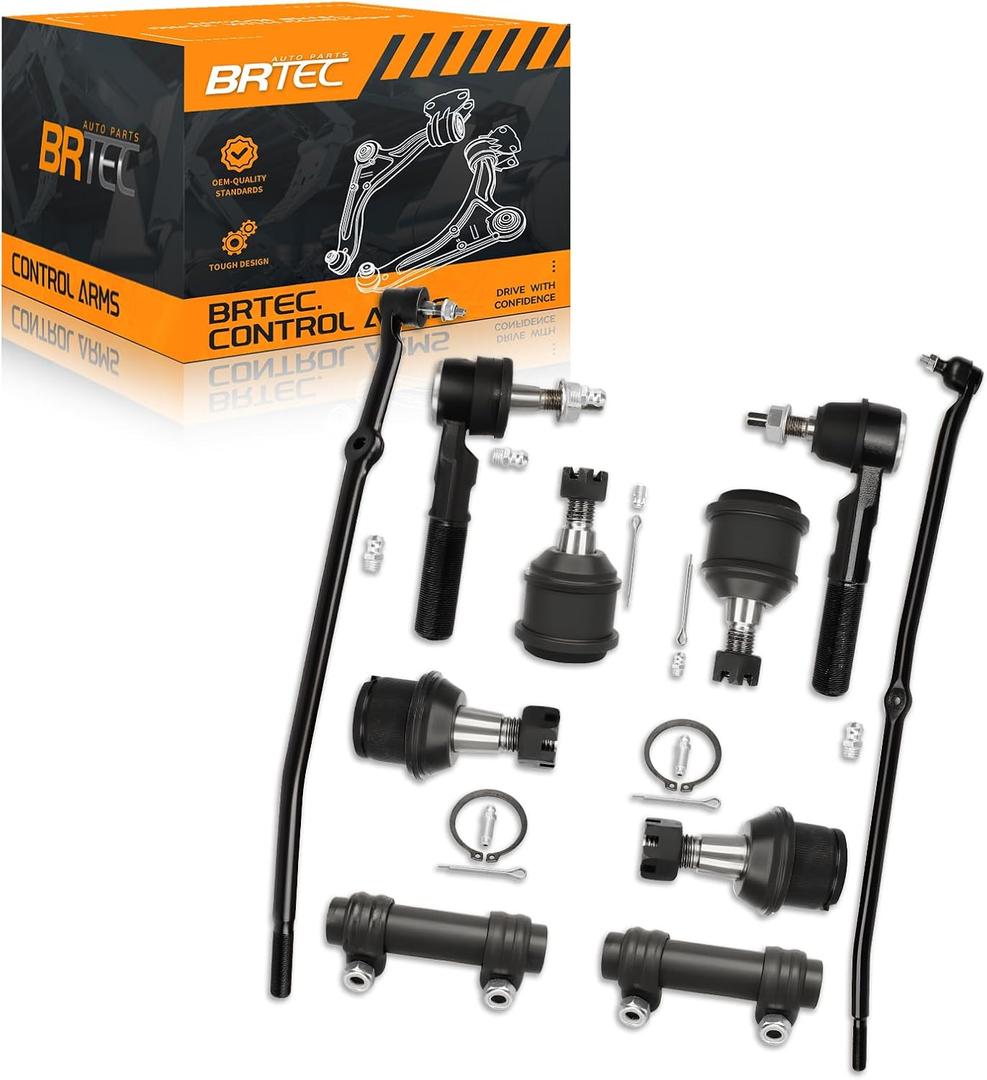 4WD Front Inner Outer Tie Rods & Ball Joints Adjusting Sleeves Compatible with Dodge Ram 1500 2006-2008, Ram 2500 3500 2003-2008[Up to Mfg. Date 2/18/08] - 10pc Set
