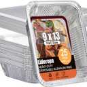 Disposable Aluminum Foil Pans with Lids 9x13-25 Pack Aluminum Foil Pans, Heavy Duty Aluminum Baking Pans for Holiday Cooking, Christmas, Thanksgiving, Parties, Meal Prep & Storage