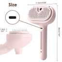 Cat Steam Brush - Anti-Static Rechargeable Steamy Brush for Cats and Dogs, Removes Flying Hair with Release Button and Tank - Pink