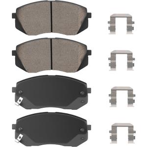 ILONPA Front Ceramic Disc Brake Pads Set for Hyundai Sonata 2015-2019, for Kona Electric 2019-2023, for Kia Optima 2016-2020 4PCS(With Hardware)
