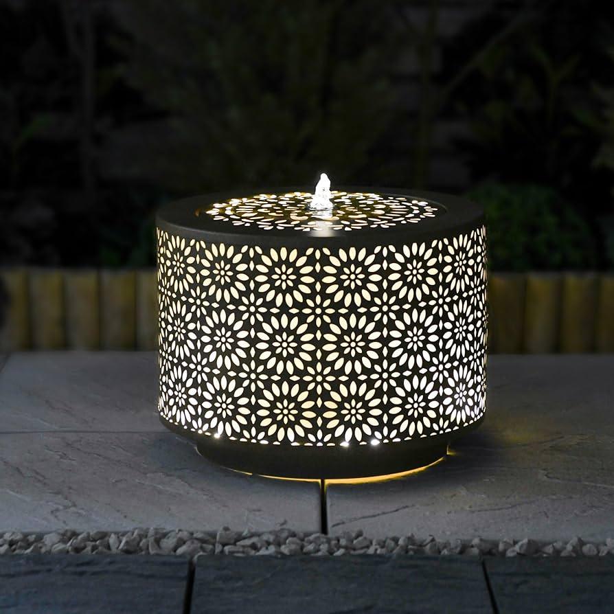 HD Metal Sunburst Water Fountain 9x9.8