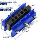 Self Centering Doweling Jig Kit, Drill Jig For Straight Holes Biscuit Joiner Set With 6 Drill Guide Bushings, Adjustable Width Drilling Guide Power Tool Accessory Jigs (Blue)