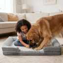 Orthopedic Dog Bed for Large Dogs, 44" x 30" Extra Large Dog Bed, Gray