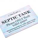 Septic Tank Sign - Adhesive Plaque, Ideal for you restroon, bathroom, toilet, Loo, W.C, printed on a light Foamex board (Light Blue)