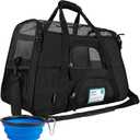 PetAmi Airline Approved Pet Carrier for Cat, Soft Sided Dog Carrier for Small Dogs, Cat Travel Supplies Accessories for Indoor Cats, Ventilated Pet Carrying Bag Medium Large Kitten Puppy, Small Black (Small - 17"L x 10.2"W x 11.2"H)