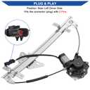 Obaee 741-598 Rear Left Driver Side Power Window Regulator with Motor Compatible with Dodge Durango 1998-2003 Sport Utility/Dodge Dakota 2000-2004 Pickup