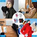 Giegxin 3 Pairs USB Heated Gloves for Women and Men Winter Hand Warmers Heating Mitten Full & Half Fingerless Heated Gloves Christmas Birthday Gift for Aldult Indoor Outdoor, Blue Black and Grey