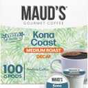 Maud's Decaf Kona Coffee Pods,100 ct, Decaffeinated Medium Roast Coffee in Recyclable Single Serve Pods  100% Arabica Coffee, Compatible with Keurig K Cups Maker