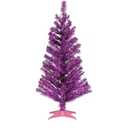 National Tree Company Artificial Christmas Tree, Pink Tinsel, Includes Stand, 3 feet