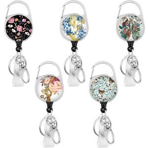 5PCS Nurse Badge Reel, Badge Reels Retractable Badge Clip Cute Badge Reel Funny Badge Reel Retractable Badge Holder Nurse Badge Badge Reel Cute Nurse Badge Holder Badge Clips Retractable ID Badge Reel