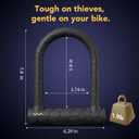 Bike U Lock,20mm Heavy Duty Combination Bicycle D Lock Shackle 4ft Length Security Cable with Sturdy Mounting Bracket and Key Anti Theft Bicycle Secure Locks
