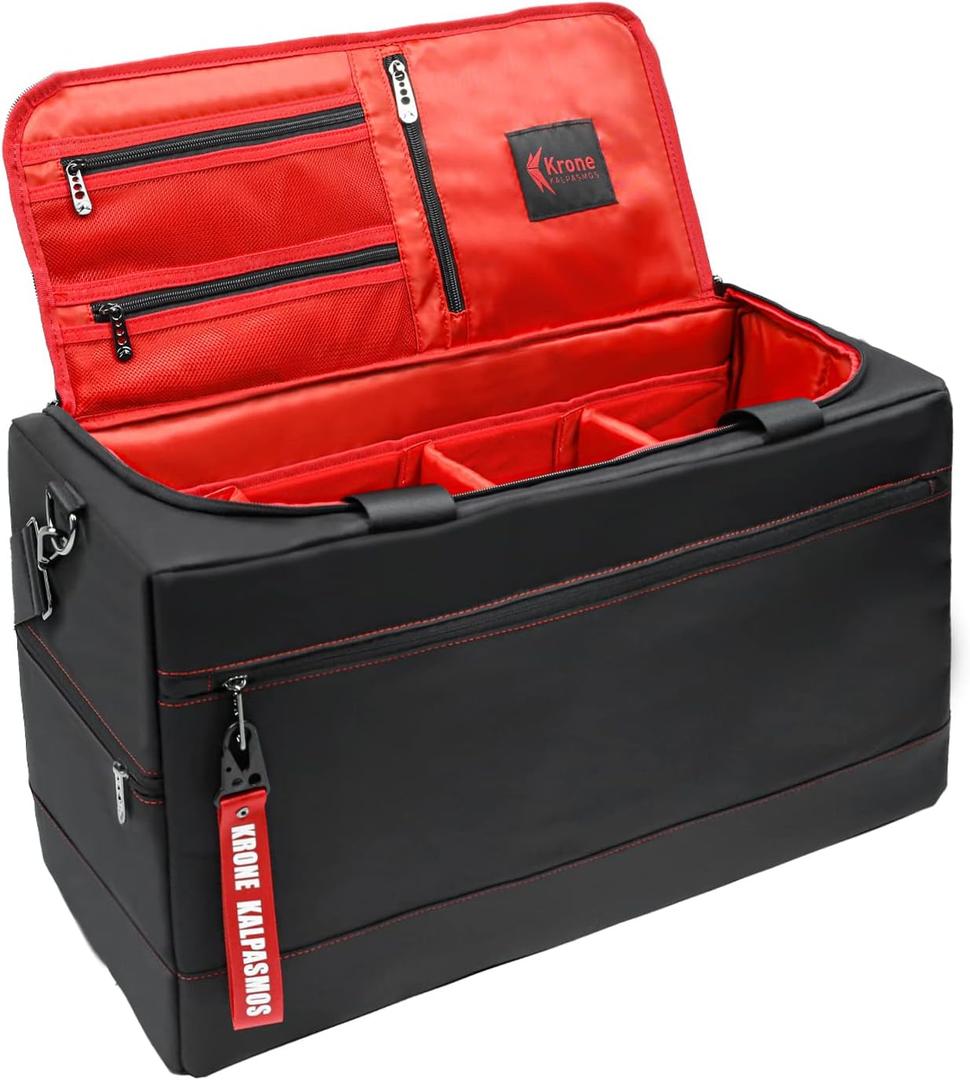 Sneaker Bag for Travel/Sneakerhead gift/Outdoor Sports Bag/Gym Bag /, A Multi-functional Travel Duffel Bag with 3 Adjustable Dividers, & Shoulder Strap,Made of Nylon, by Krone Kalpasmos-classic (Red)