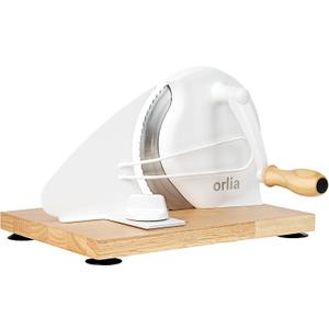 Manual Bread Slicer for Homemade Bread Adjustable Thickness, Even Slicing Hand-Crank Bread Cutter with Scale Guide, Serrated Blade & Secure Base