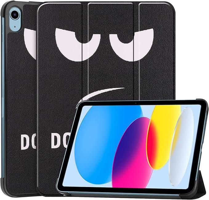 for iPad (A16) 11th Generation Case 11 inch 2025 & iPad 10th Generation Case 10.9 inch 2022, UUcovers Stand Tri-fold Smart Cover with Auto Wake/Sleep PU Leather Shockproof Shell, Don't Touch Me Eye