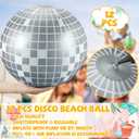 12 Pcs Inflatable Beach Ball Disco Theme Party Decoration Inflatable Disco Ball for Summer Pool Indoor Outdoor Beach Sports Theme Decor Gift