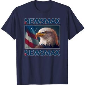 Newsmax - Conservative News for 2024 Presidential Election T-Shirt (Small, Blue)