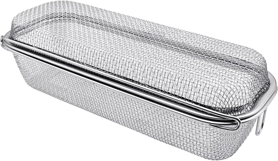 Dishwasher Basket, 18/8 Food-Grade Stainless Steel Dishwasher Basket for Small Item, Bottle Accessories, Scoops, Forks, Chopsticks Cleaning, Silver (Dual-Tier Large)