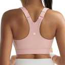RUNNING GIRL Sports Bra for Women,Adjustable Straps Supportive High Impact Sports Bra with Sewn in Pads (Small, Pink)