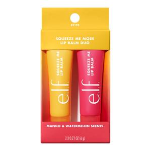 e.l.f. Squeeze Me More Lip Balm Duo, Moisturizing Balm For A Sheer Tint Of Color, Made With Hyaluronic Acid, Vegan & Cruelty-Free, Mango & Watermelon (2 count (Pack of 1))