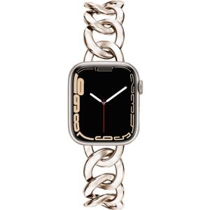Kolgios 38/40/41mm 42/44/45/46mm Cool Women Chain Smartwatch Bands Compatible for Apple Watch Bands Series 10/9/8/7/6/SE/5/4 Stylish Replacement Watch Strap for Iwatch 10/9/8 Bracelet Gift To Her (starlight)