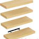 Bellsal Floating Shelves for Wall, Maple Wood Wall Shelf Set of 4, 16" Wall Mounted Floating Shelf for Kitchen, Living Room, Bedroom, Bathroom Storage, Book Shelfs for Home Decor Frame Display (4 pcs: 15.7*5.7)