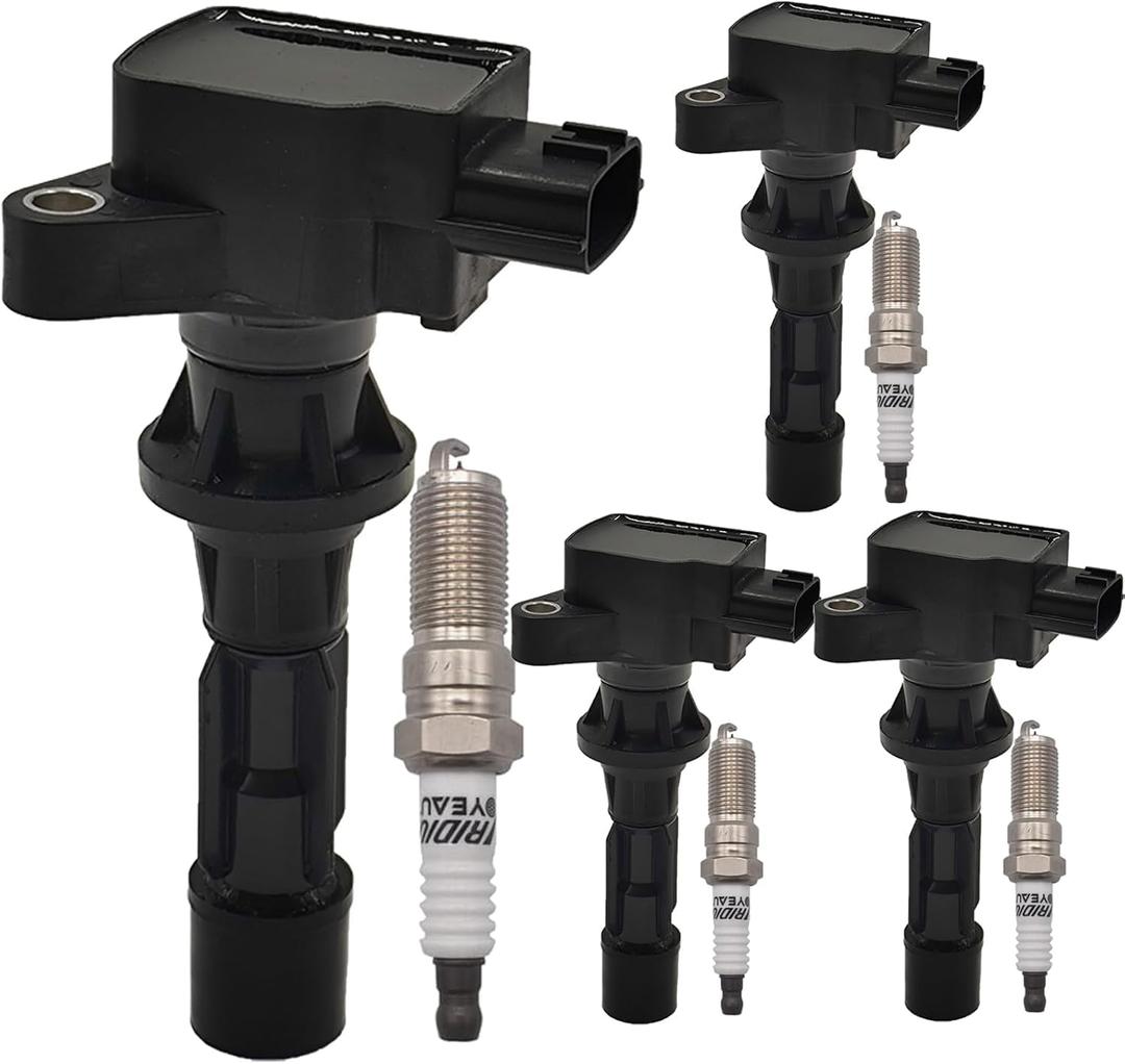 UF540 Ignition Coil Pack L3G2-18-100B and Iridium Spark Plugs 90083 Set of 4 Fit For Mazda 3&6 2006-2013,MX-5 Miata 2006-2015,CX-7 2007-2012,MX-5 2006-2008 2010-2012,3 Sport 2.0L 2.3L 2.5L L4