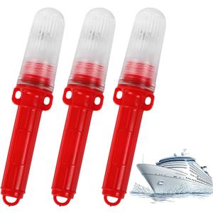 3Pcs Boat Flares, 2026 Upgrade Marine Flares,Visual Distress Signals for Boats, Waterproof and High Visibility for Fishing Vessels, Buoys (Red)