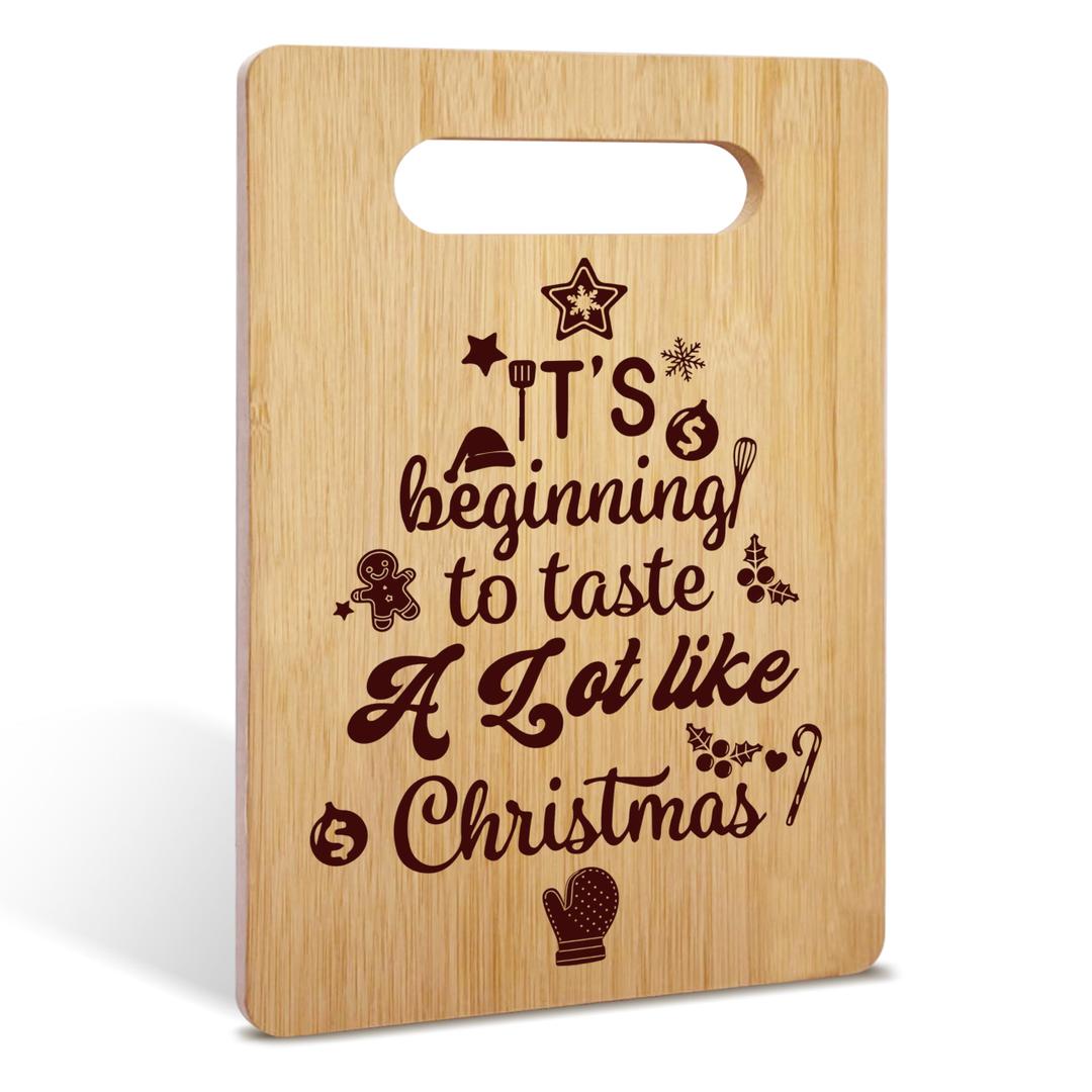 Christmas Bamboo Cutting Board Gifts, Christmas Gifts for Women Man, It's Beginning To Taste A Lot Like Christmas Charcuterie Board, Christmas Housewarming Gifts, Holiday Home Kitchen Decorations -33