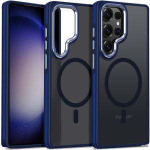 Case for Samsung Galaxy S25 Ultra, Translucent Matte Cover Fits for Magsafe, S25 Ultra Phone Case with Non-Slip Grip, Magnetic Case for Samsung S25 Ultra, Shockproof Protection (Darkblue)