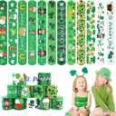 St. Patrick's Slap Bracelets for Kids 36PCS Bulk Shamrock Snap Bracelets St Patricks Day Party Favors Goodie Bag Stuffers Supplies St Patricks Day Accessories Treats Green Irish Gifts Toys for Kids