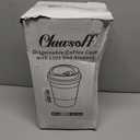 Clawsoff 100 Pack 12 oz Disposable Coffee Cups with Lids and Insulated Sleeves, Leak-free Paper and Sturdy Thick Paper Hot to Go Coffee Cups with Lids for Cold/Hot Beverage (White)