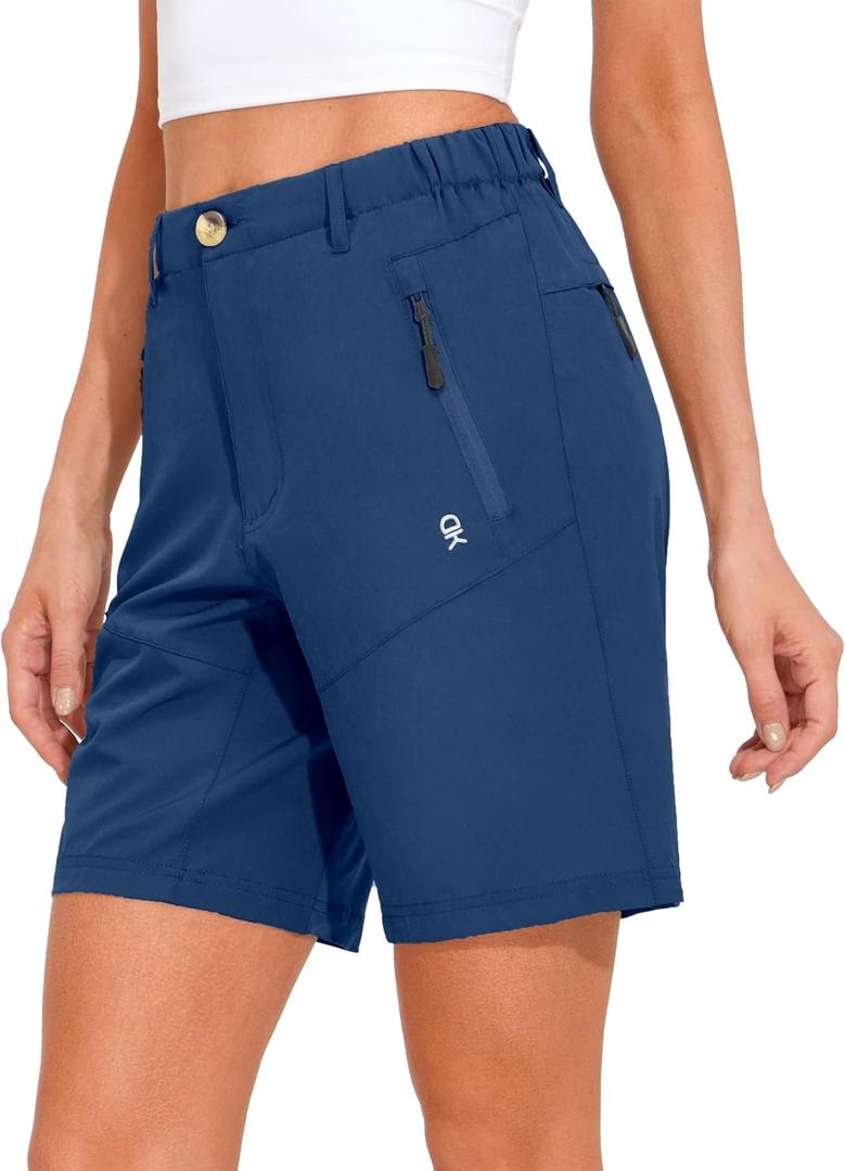 Little Donkey Andy Women's Stretch Quick Dry Shorts for Hiking, Camping, Travel (Large, A2 Navy)