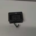 QCAA Premium Quality Solid Brass Rectangular Pocket Sliding Door Pull, Privacy Lock, 3-1/4''X2-1/4'', Matte Black, 1 Pack, Made in Taiwan