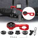 Bike Computer Mount for Aero Bars - Compatible with 22.2mm/22.4mm Road Handlebars, Secure Bike Mount for Bike GPS Computer, for Garmin,for Combo & for GoPro Action Camera, Red
