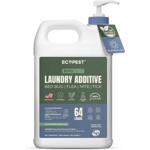 BugOut! Laundry Additive  Natural Detergent Booster for Bed Bug, Mite, Flea, Tick & Carpet Beetle Treatment | Plant-Based Killer, Made with Fabric-Safe Soap | Works in Hot and Cold Wash (1 Gallon)