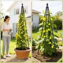 Adjustable Garden Trellis for Climbing Plants, 6FT Obelisk Plant Support Tower for Potted & In-Ground Vegetables, Tomatoes, Cucumbers, Vines - Easy Assembly, Indoor & Outdoor Use2 Pack