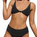 Women's Sexy Bikini Sets 2 Piece Swimsuit, Knot Triangle Bikini Top, High Leg Super Cheeky Bottom (4)