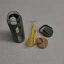 24 oz Glass Water Bottle with 2 Lids-Handle Straw Lid & Bamboo Lid,1 Liter Motivataional Tumbler Water Bottle Time Marker, Borosilicate Glass Water Bottles With Silicone Sleeve, Leakproof (Olive)