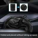2 x Homelove Collapsible Pop Up PU Leather Trash Can, Portable Leak-Proof Waterproof Car Trash Bin, Multifunctional Organizer Trashcan Storage Bag with Hanging Elastic Strap Loop, Black