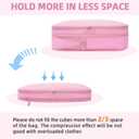 BAGAIL 4 Set/6 Set/8 Set Compression Packing Cubes Travel Accessories Expandable Packing Organizers (Square Mesh, 06-Pink)